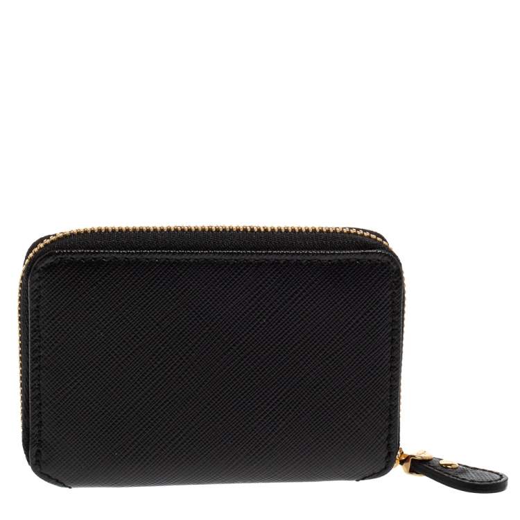 Pre Owned Salvatore Ferragamo Black Leather Vara Bow Coin Purse