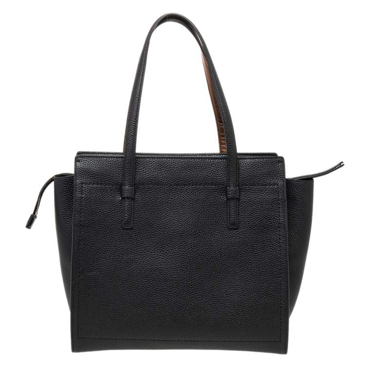 Pre Owned Salvatore Ferragamo Black Leather Medium Amy Tote