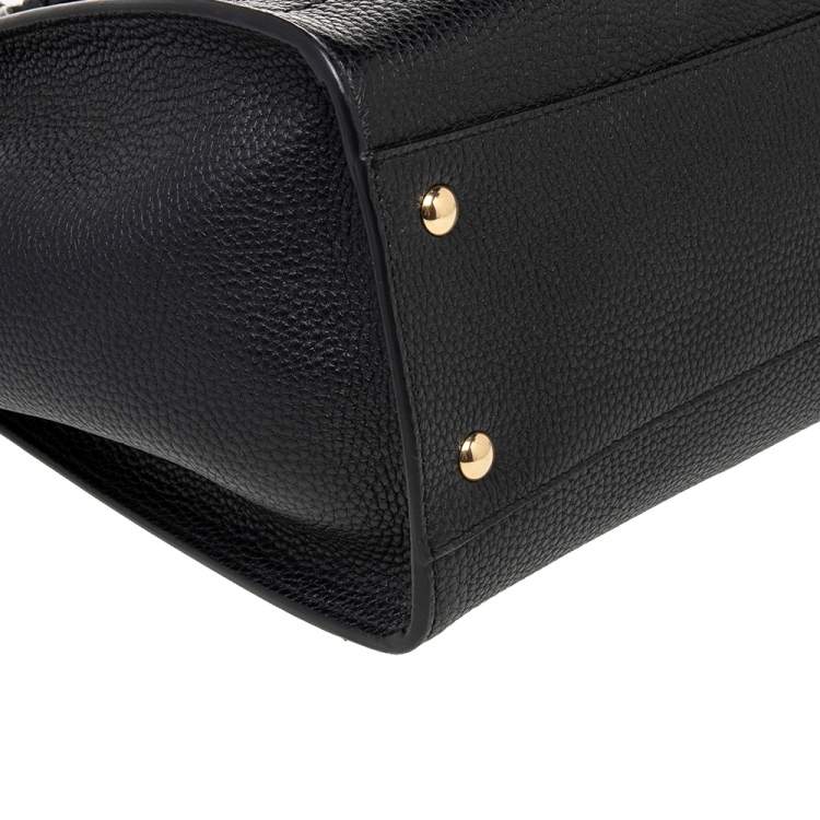 Pre Owned Salvatore Ferragamo Black Leather Medium Amy Tote