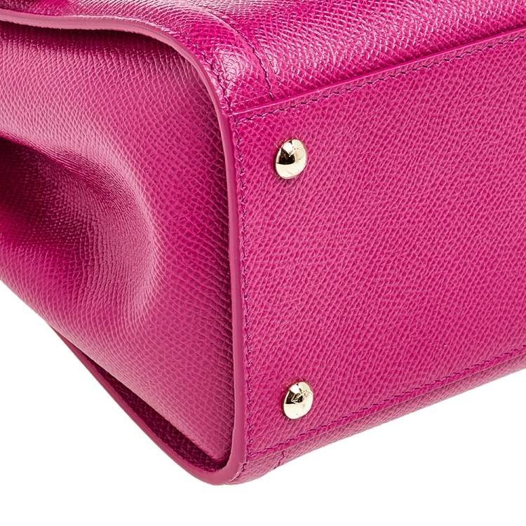 Pre Owned Salvatore Ferragamo Pink Leather Carrie Top Handle Bag