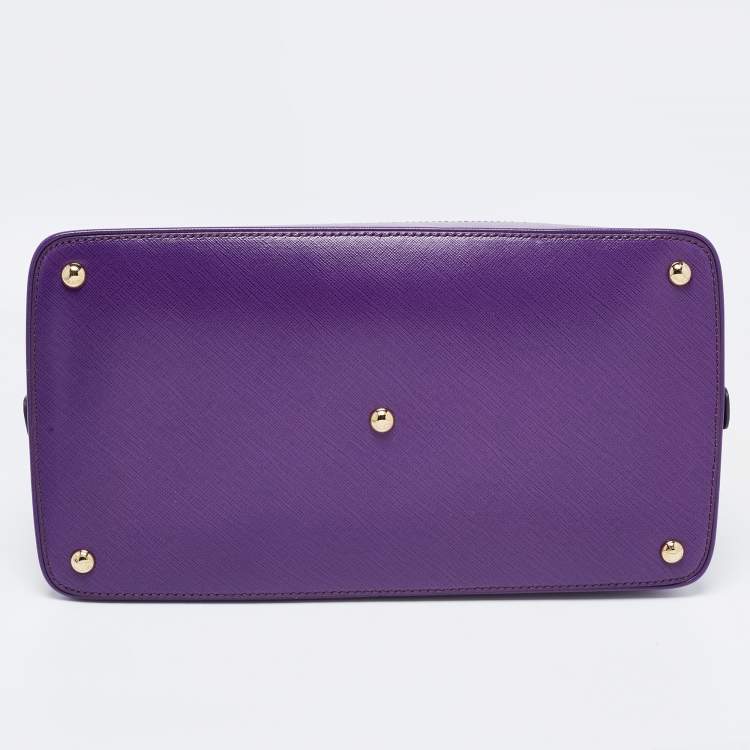 Pre Owned Salvatore Ferragamo Purple Saffiano Leather Darina Satchel