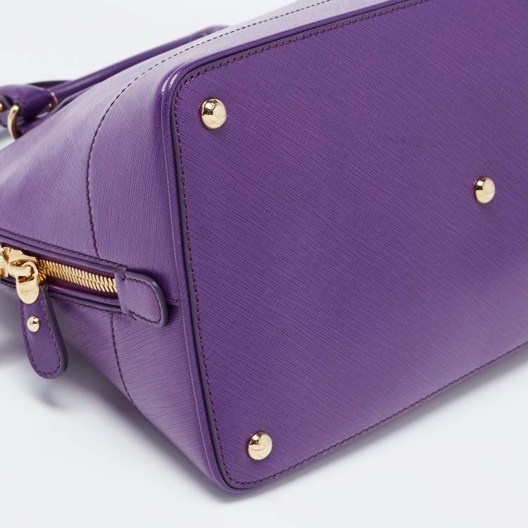 Pre Owned Salvatore Ferragamo Purple Saffiano Leather Darina Satchel