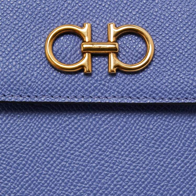 Pre Owned Salvatore Ferragamo Lavender Leather Smartphone Crossbody Bag