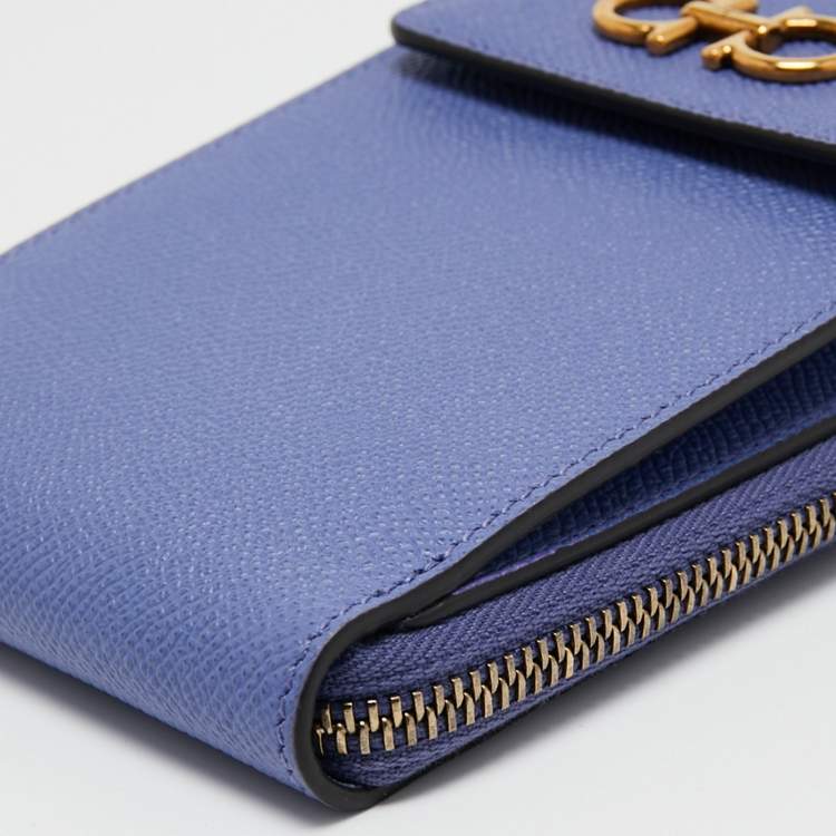 Pre Owned Salvatore Ferragamo Lavender Leather Smartphone Crossbody Bag