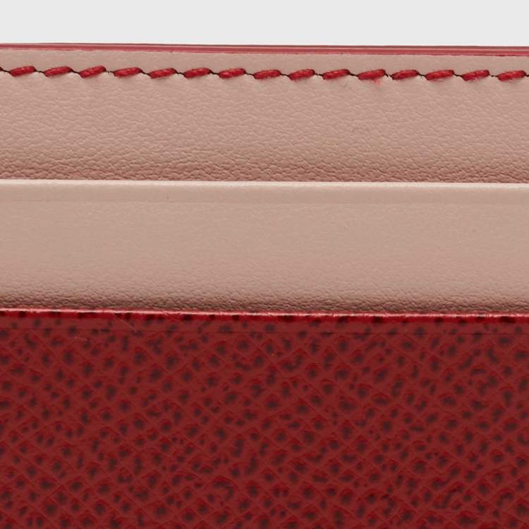 مملوكة مسبقًا Salvatore Ferragamo Red/Pink Leather Card Holder
