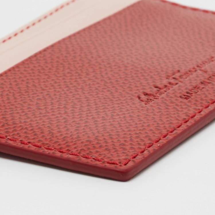مملوكة مسبقًا Salvatore Ferragamo Red/Pink Leather Card Holder