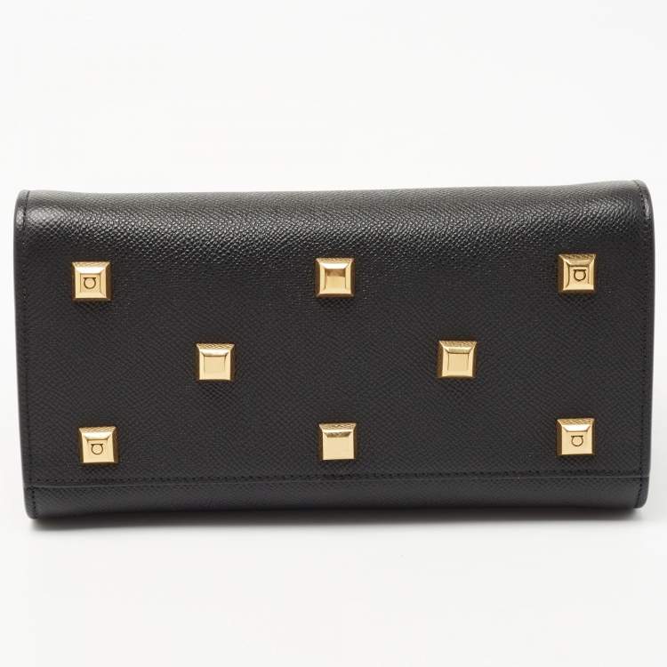 Pre Owned Salvatore Ferragamo Black Leather Small Studio Box Bag