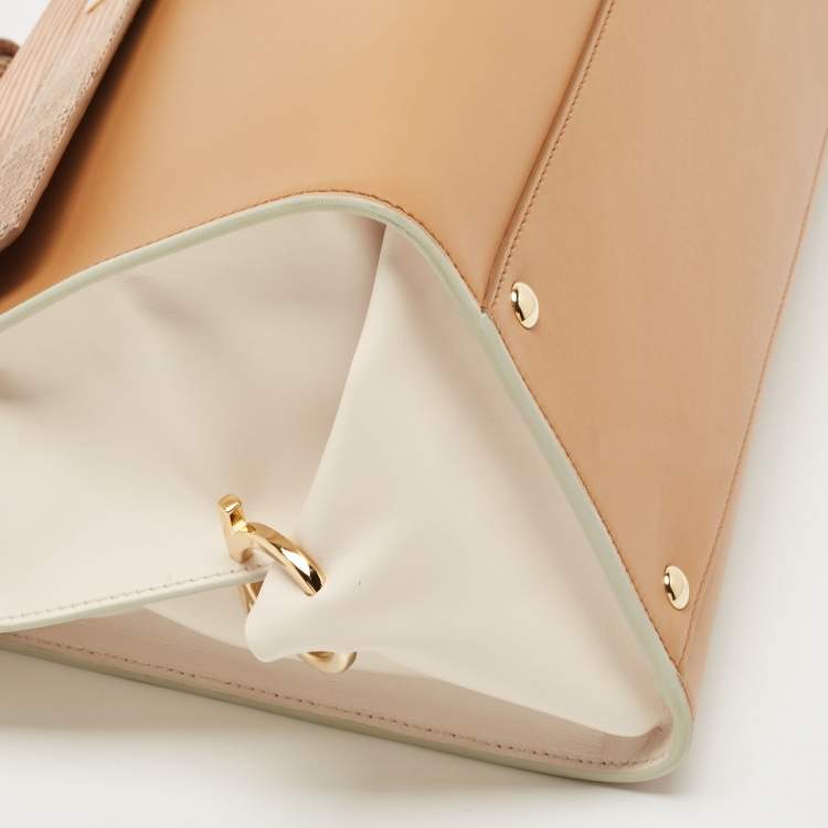 مملوكة مسبقًا Salvatore Ferragamo Beige Lizard and Leather Large Sofia Top Handle Bag