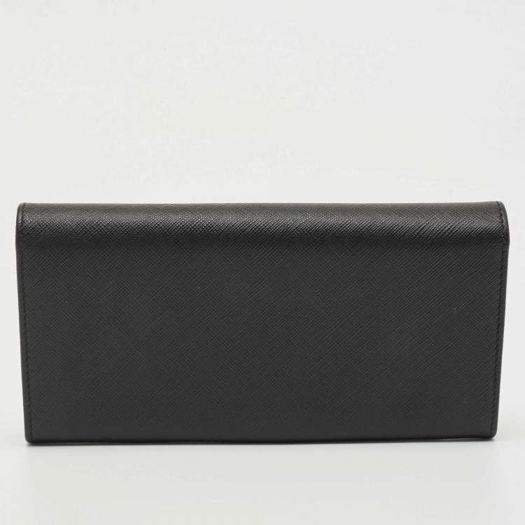 Pre Owned Salvatore Ferragamo Black Leather Vara Bow Continental Wallet