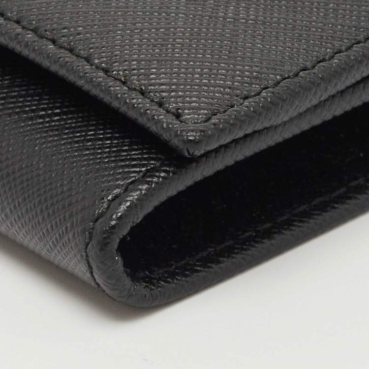Pre Owned Salvatore Ferragamo Black Leather Vara Bow Continental Wallet