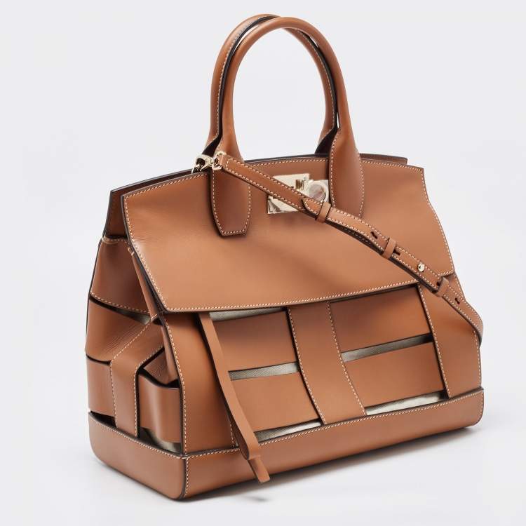 Pre Owned Salvatore Ferragamo Brown Leather Studio Tote