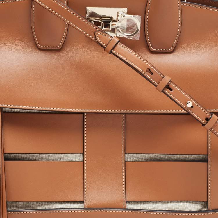 Pre Owned Salvatore Ferragamo Brown Leather Studio Tote