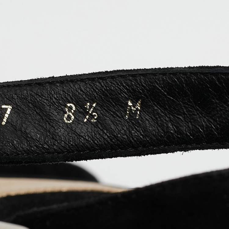 Pre Owned Salvatore Ferragamo Black Leather and Python Leather Lexus Ankle Strap Sandals Size 39
