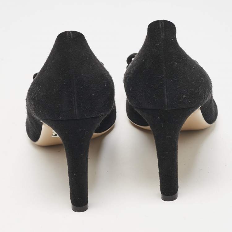 Pre Owned Salvatore Ferragamo Black Suede Carla Pumps Size 40