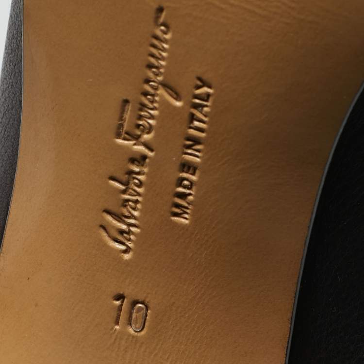 Pre Owned Salvatore Ferragamo Brown Leather Ovidio Knee Length Boots Size 40.5