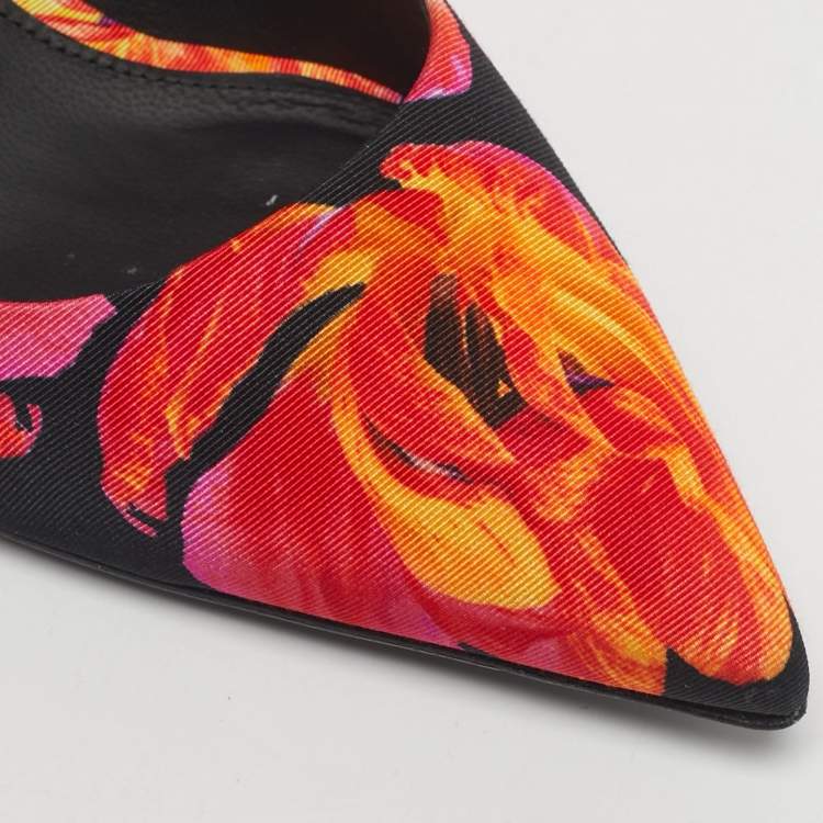 Pre Owned Salvatore Ferragamo Multicolor Floral Fabric Badia Pumps Size 39.5