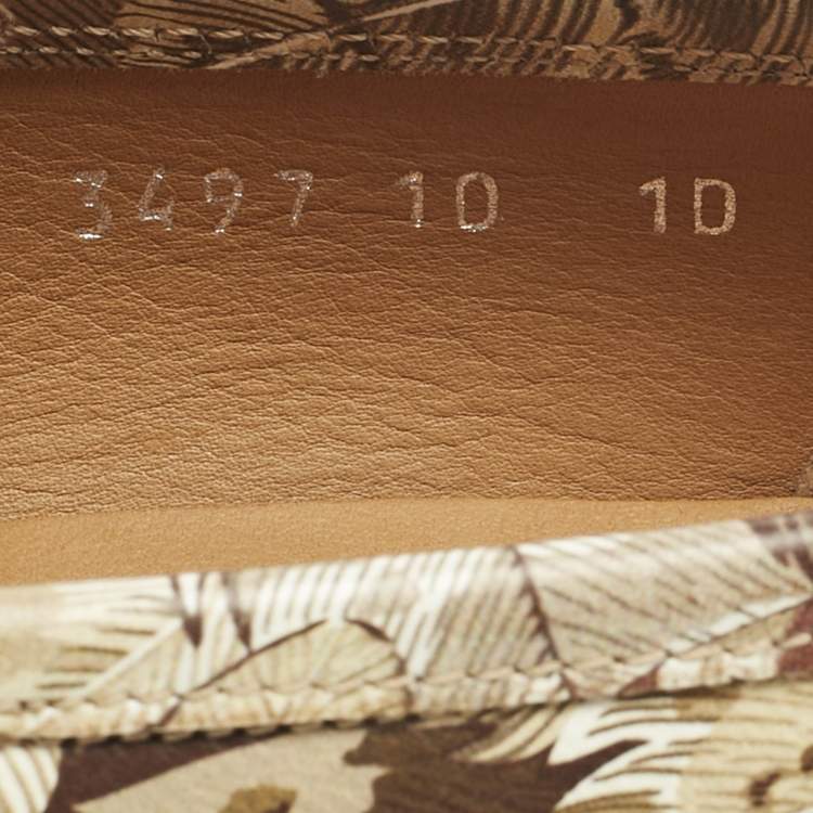 Pre Owned Salvatore Ferragamo Multicolor Flower Printed Leather Bit Slip On Loafers Size 40.5