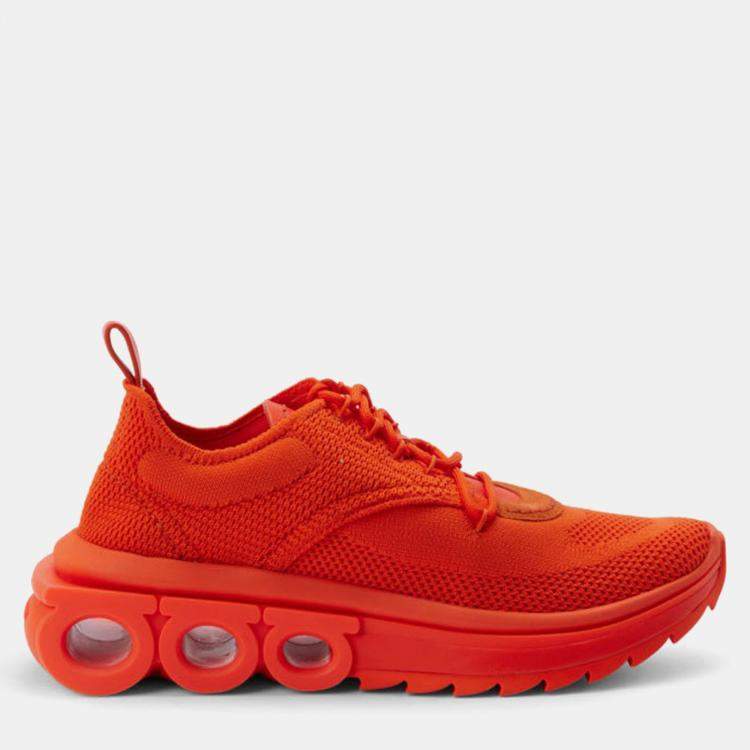 مملوكة مسبقًا Salvatore Ferragamo Orange Mesh Sneaker