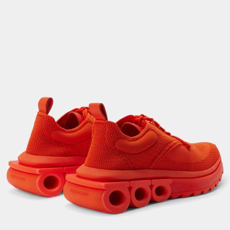 مملوكة مسبقًا Salvatore Ferragamo Orange Mesh Sneaker