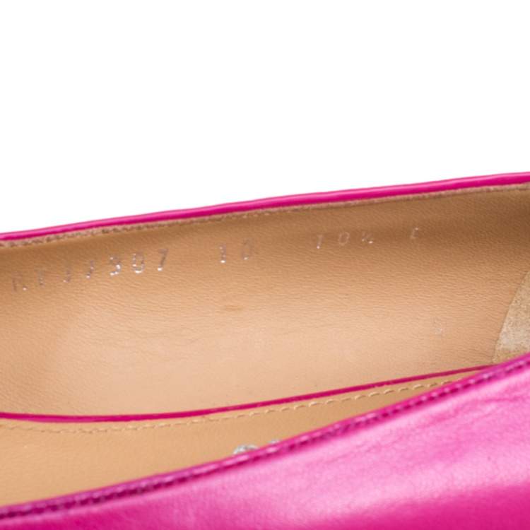 مملوكة مسبقًا Salvatore Ferragamo Pink Leather Petrina Cap Toe Ballet Flats Size 41