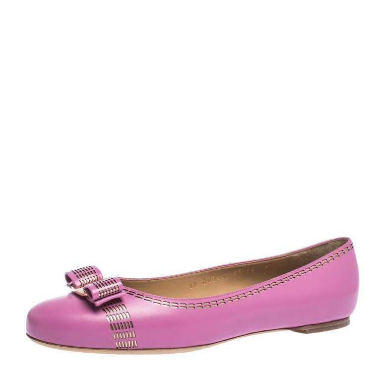 purple leather flats