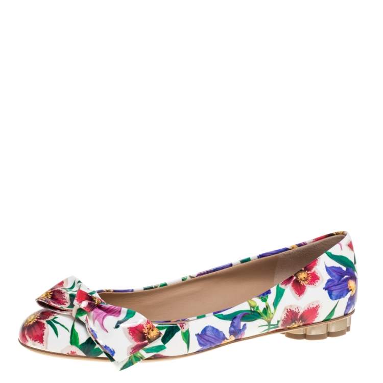 ferragamo floral flats