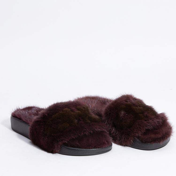 ferragamo fur slides