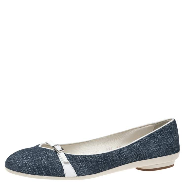 ferragamo denim flats