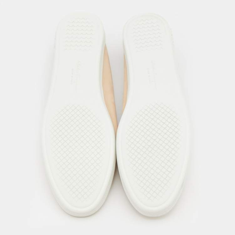 Pre Owned Salvatore Ferragamo Beige Suede Horsebit Slip On Size 38