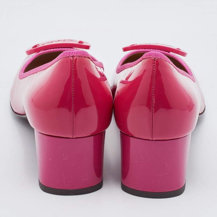 Pre Owned Salvatore Ferragamo Pink Patent Leather My Charm Pumps Size 40