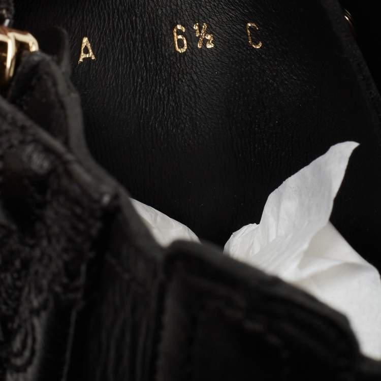 Pre Owned Salvatore Ferragamo Black Leather Shiraz Combat Boots Size 37