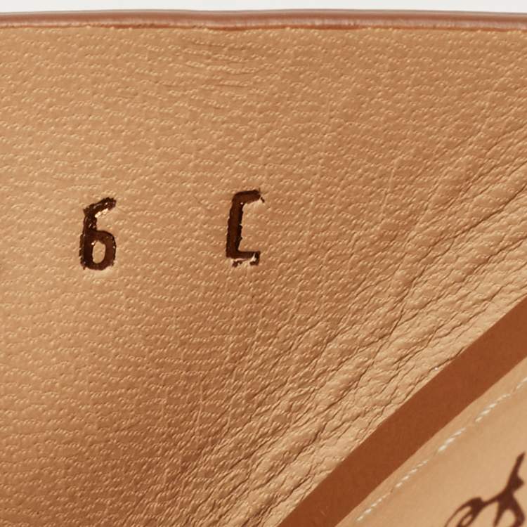 Pre Owned Salvatore Ferragamo Brown Leather Nicosia Wedge Sandals Size 36.5