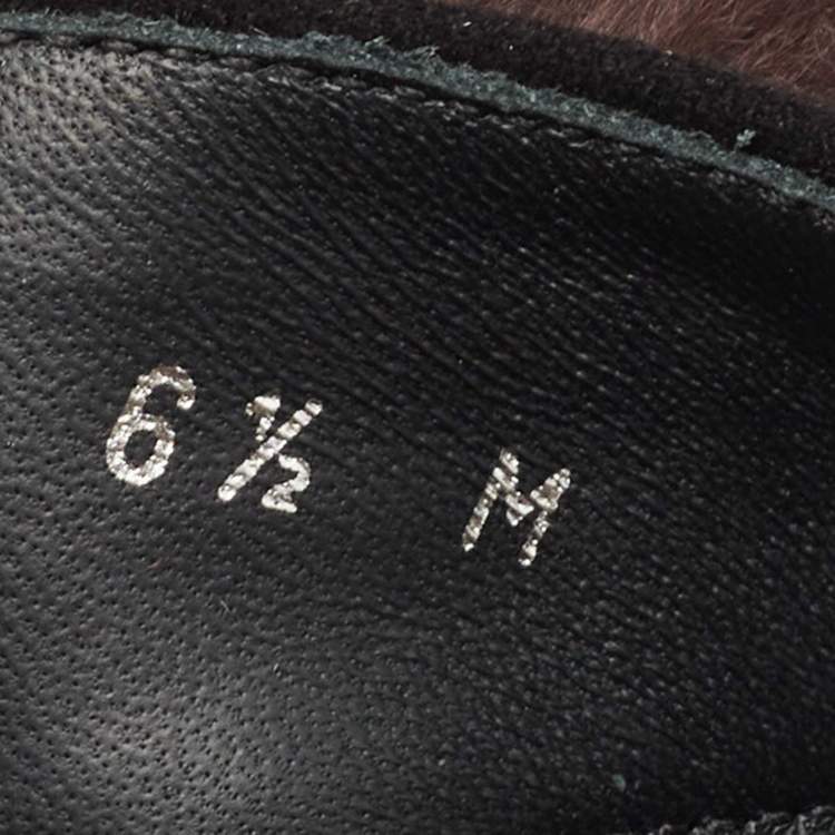 Pre Owned Salvatore Ferragamo Dark Grey Mink Fur and Python Leather Cage  Sandals Size 37