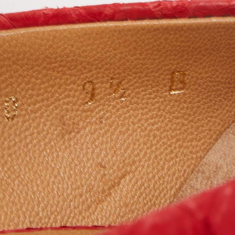 Pre Owned Salvatore Ferragamo Red Python Susi Pumps Size 40