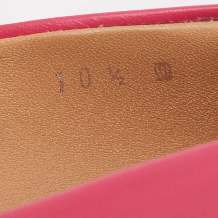 Pre Owned Salvatore Ferragamo Pink Leather Ballet Flats Size 41