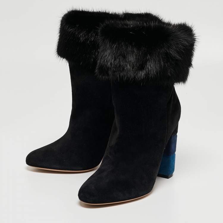 Ferragamo fur outlet boots