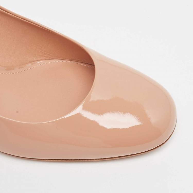 Pre Owned Salvatore Ferragamo Dusty Pink Patent Leather Lucca Pumps Size 40.5