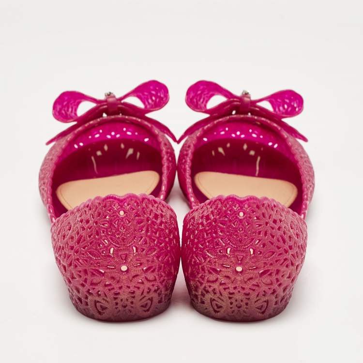 Pre Owned Salvatore Ferragamo Purple Jelly Nilly Ballet Flats Size 40.5