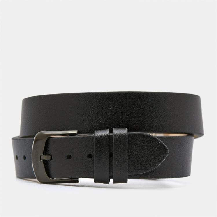 Pre Owned Salvatore Ferragamo Black PVD Coated Stainless Steel Leather Curve SFK300423 Women's Wristwatch 23 mm
