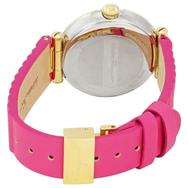 Pre Owned Salvatore Ferragamo Silver Gold Plated Stainless Steel FIN030015 Women's Wristwatch 36MM