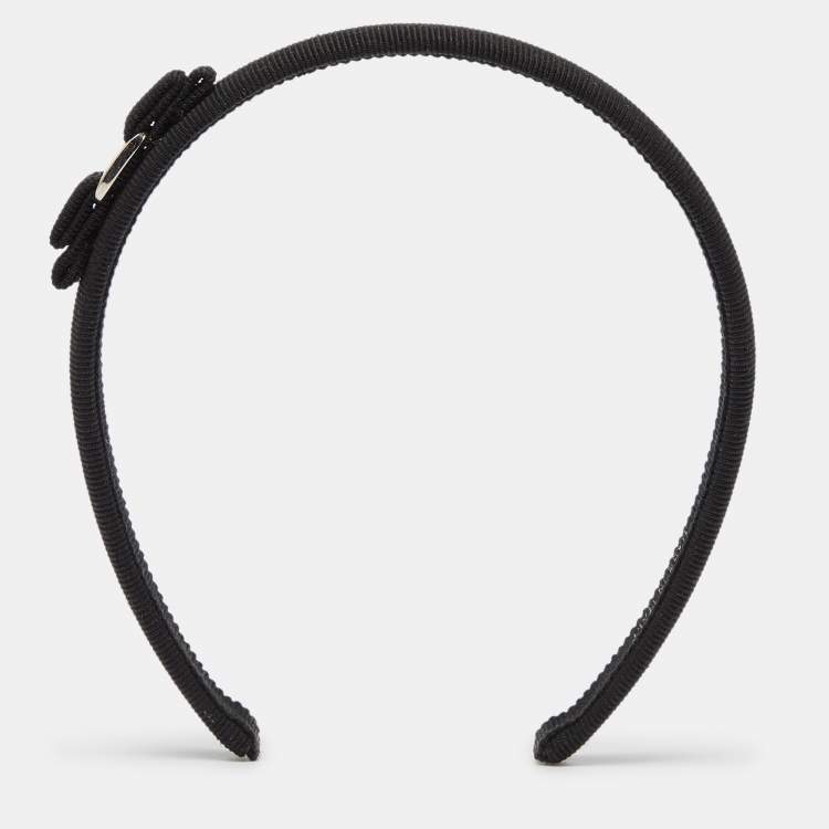 Pre Owned Salvatore Ferragamo Black Vara Bow Headband
