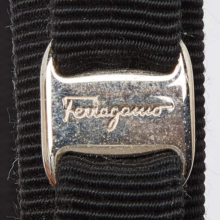 Pre Owned Salvatore Ferragamo Black Vara Bow Headband