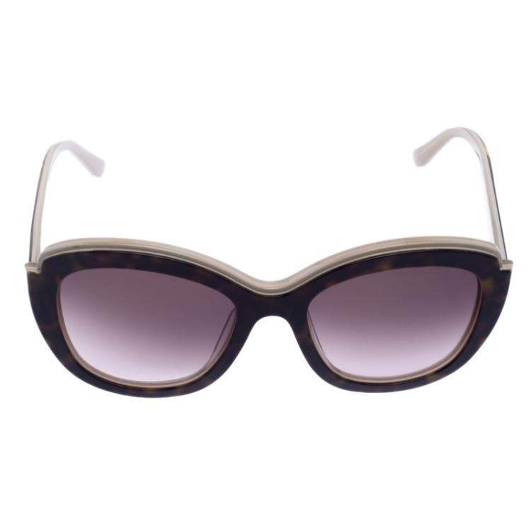 Pre Owned Salvatore Ferragamo Brown Tortoise SF726F Square Sunglasses