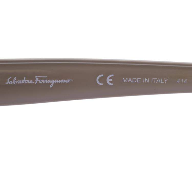 Pre Owned Salvatore Ferragamo Brown Tortoise SF726F Square Sunglasses
