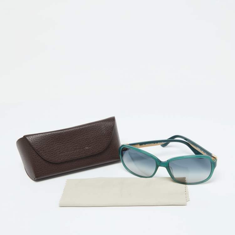 Pre Owned Salvatore Ferragamo Green/Green Gradient SF606S Rectangle Sunglasses