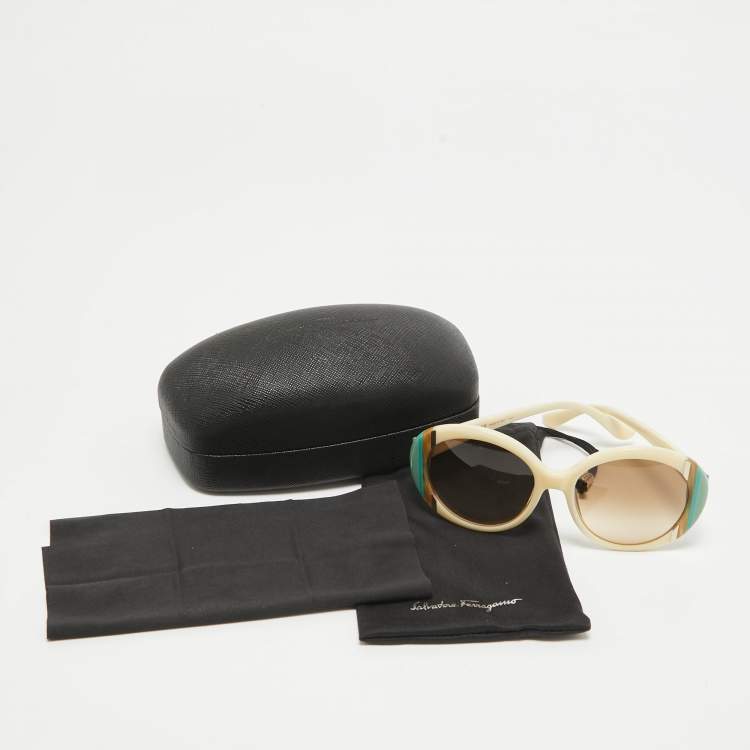 Pre Owned Salvatore Ferragamo Brown Gradient Multicolor SF766S Sunglasses