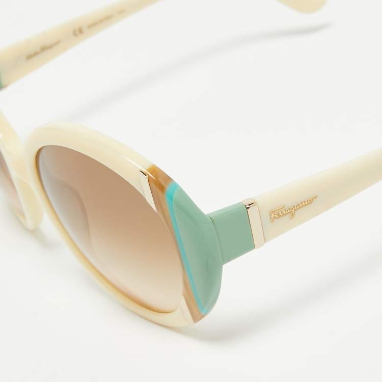 Pre Owned Salvatore Ferragamo Brown Gradient Multicolor SF766S Sunglasses