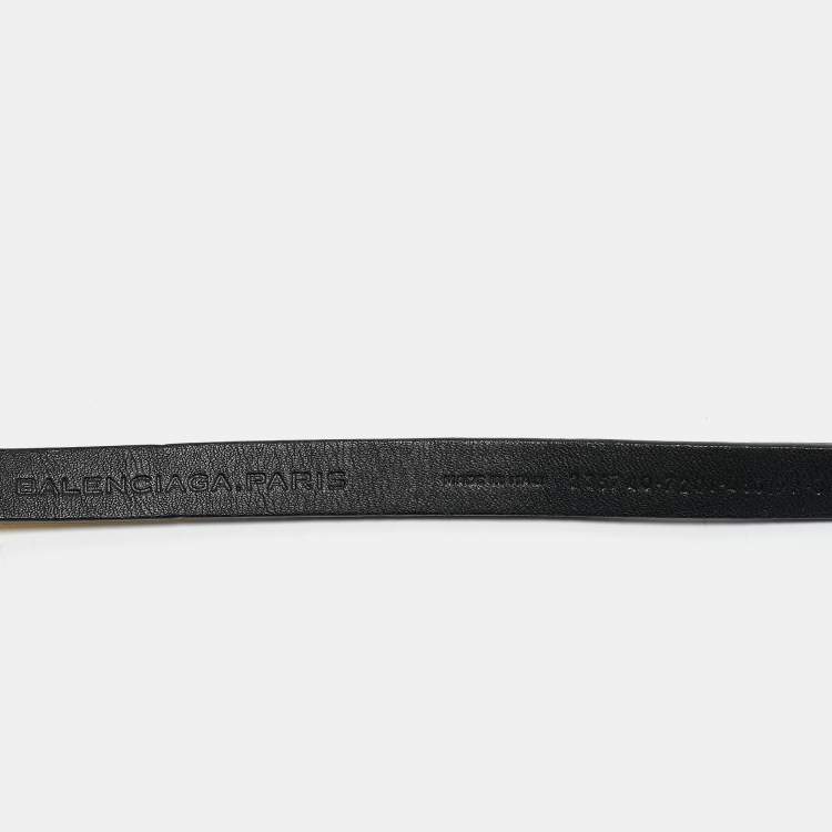 Pre Owned Balenciaga Yellow Arena Studs Slim Waist Belt 80CM
