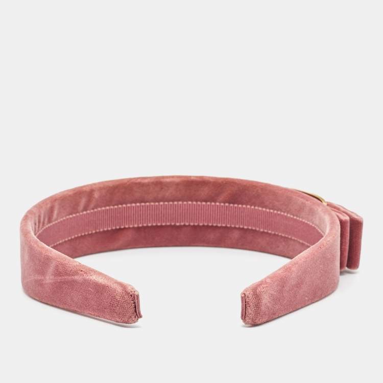 Pre Owned Salvatore Ferragamo Velvet Gold Tone Head Band