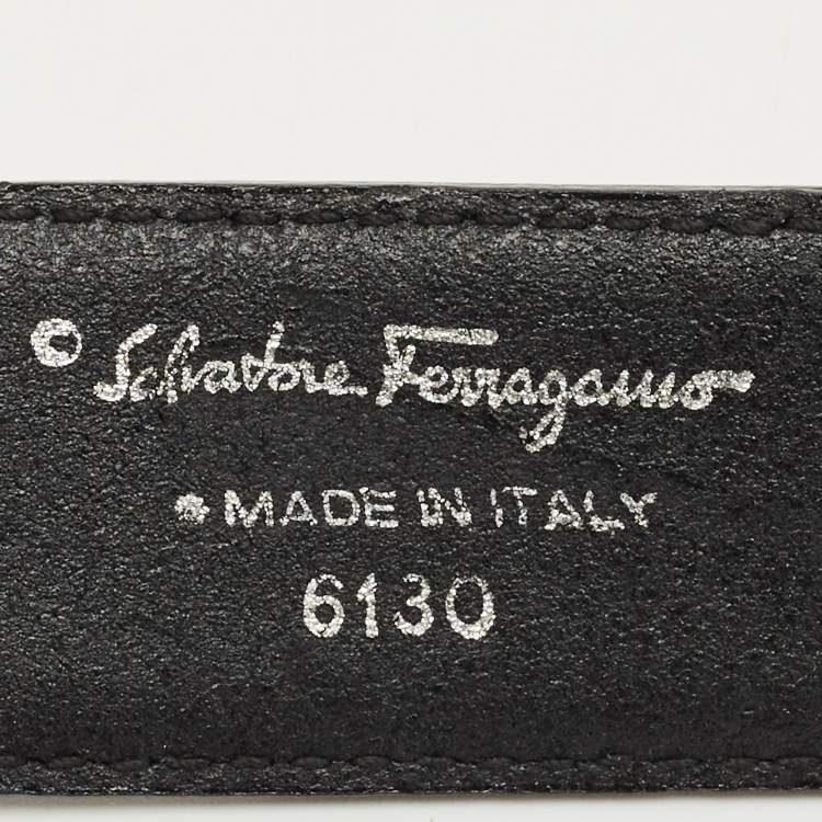 Pre Owned Salvatore Ferragamo Black Leather Buckle Belt